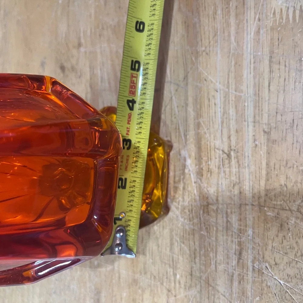 Vtg Viking Epic Column Swung Vase Amberina Orange Glows‎ MCM 20.5